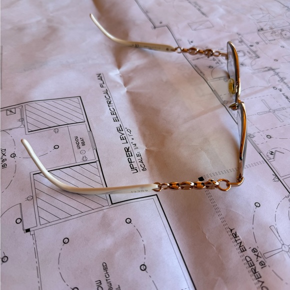 Gucci eyeglass frames gold with white enamel 4251 - Picture 2 of 8